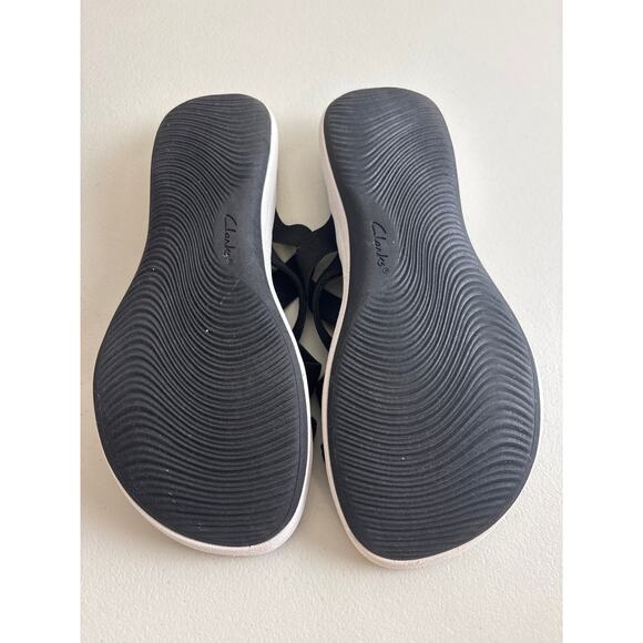 Clarks Cloudsteppers Black Crisscross Comfort Slide Sandals Size 9.5 - Picture 4 of 6